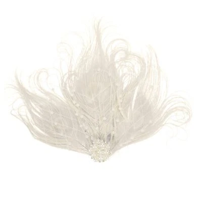 Pinza de pelo pluma años 20 aleta fascinador boda tocado nupcial Foto 1 de 4