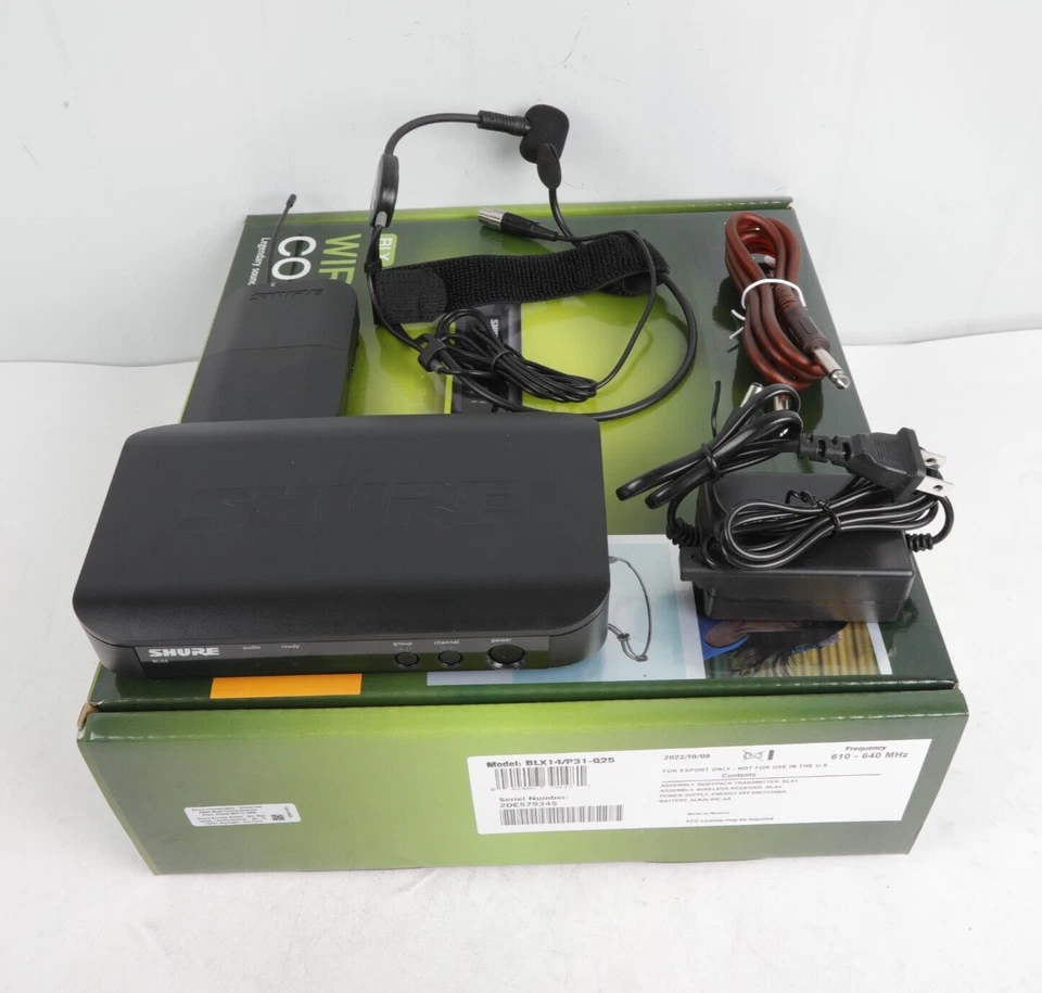 Sistema de microfone headworn sem fio SISTEMA DE FONE DE OUVIDO COM PGA31 BLX14/PGA31 novo  - Imagem 1 de 4