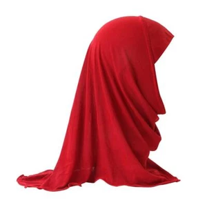 Muslim Girls Kid Hijab Pure Colors Headscarf Soft Turban Head Cover for Age P4V9 - Picture 1 of 26