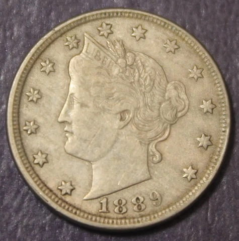 1889 Liberty Nickel XF Reverse Marks................Lot 9238 Cover