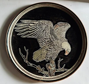 Hand Engraved Bald Eagle By Silver Touch Ontario Canada 9.5” Luminous & Detailed - Picture 1 of 16