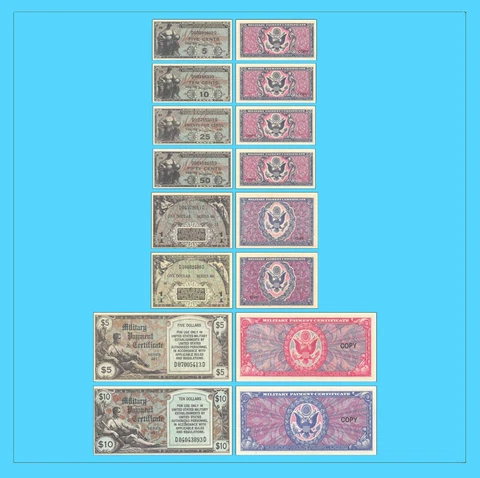 Carlson Chambless Notes Military Payment Certificate 481 Complete SET Cover
