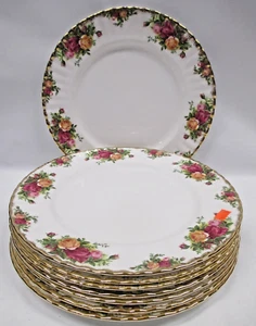 SET OF 8, 1962 Royal Albert Old Country Roses 10.5" DINNER Plates, NOS, MINT - Picture 1 of 8