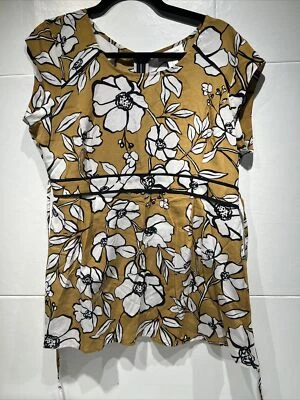 Motherhood Maternity yellow Floral Maternity Top shirt sleeve shirt medium - Image 1 of 4