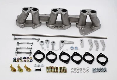 COLETOR DE ADMISSÃO TRIUMPH TR6 72 73 74 75 76 ~ CARBURADORES TRIPLE WEBER 40 DCOE - Imagem 1 de 4