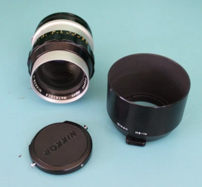 Nikon NIKKOR-P 105 ММ F2.5 NON-AI ТЕЛЕОБЪЕКТИВ + HS-14 КАПЮШОН ВИНТАЖНЫЙ 1960-х - Изображение 1 из 4