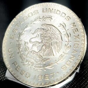 *Beau* Peso argent authentique 1957-1967 Un Peso « Dernière pièce d'argent du Mexique »