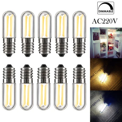 E14 E12 Led Refrigerator Bulb Light 220v Cob 3000k 6500k Dimmable Filament Clear - Image 1 of 4