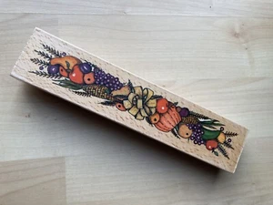 Sello de goma con borde de otoño de Acción de Gracias calabaza maíz 8 1/4 X 1 3/4 Pan de azúcar - Imagen 1 de 6