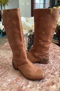 UGG  Women's Channing cognac Brown Leather Tall riding Boots 3184  9.5 EUC, $295 - Picture 1 of 6