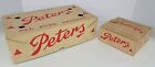 (2) Vintage Peters Empty Paper Boxes All Pork Sausage & Frankfurts Hot Dogs 
