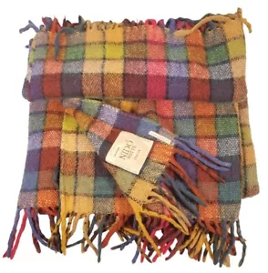 Nido Notte Italia Throw Blanket Multicolor Colorful 55x52" Fringed Afghan A18 - Picture 1 of 4