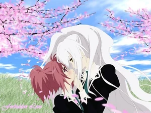Anime girl tender spring trees flowering Playmat Gaming Mat - Picture 1 of 1