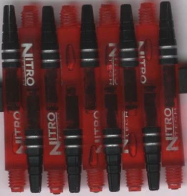 RED DRAGON NitroTech Red Medium Polcarbonate/Aluminum Top Dart Shafts: 1 set of 3
