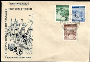 1953 East Germany DDR First Day Cover FDC Peace Bicycle Race Berlin Prague Warsa - Picture 1 of 3