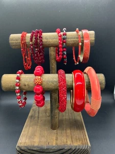 DAMEN ARMBAND SET ROT - Bild 1 von 5