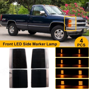4PCS Feu de position latéral d'angle LED fumé complet pour 94-99 Chevrolet C/K 1500 2500 3500 - Photo 1/11