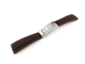 Correa de silicona de goma marrón de 20 mm para reloj ROLEX OYSTERFLEX hebilla de cierre - Imagen 1 de 12