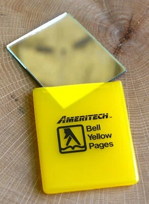 Ameritech Bell Yellow Pages Promotional Hand Mirror with Plastic Yellow Case - Image 1 of 2