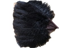 Fan Dancer Ostrich Feather Fan - Hand Made large