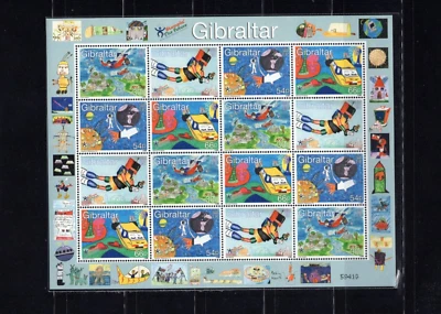 Gibraltar 831a Arte Infantil 2000 MNH Hoja Completa ALP Foto 1 de 2