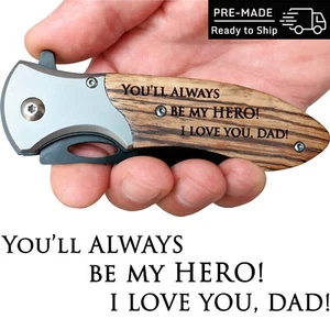 Father's Day Gift from Daughter or Son - Engraved Pocket Knife for Beloved Dad - Picture 1 of 7