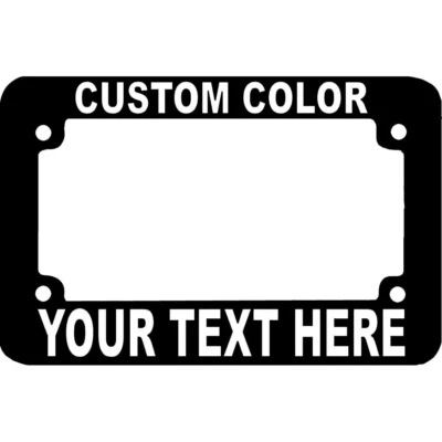  CUSTOM FONT MOTORCYCLE CUSTOM PERSONALIZED License Plate Frame COLOR - Image 1 of 2