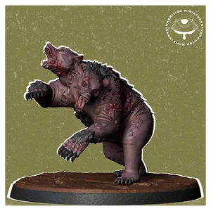 Two-Headed Bear | Bear Force | Vermillion | D&D Wargaming 3D Printed Mini - Picture 1 of 1