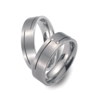 Anillo de boda de titanio Titanfactory 51053 con brillante 0,03 quilates Diamante - Imagen 1 de 3
