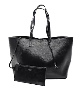 Saint Laurent Patent Calfskin Large Shopping Tote Black - Picture 1 of 10