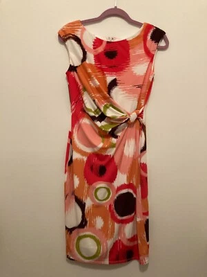 Vestido Sangría Mujer 6 Vainas Rosa Retro Lunares Torcido Frontal Midi Elastizado Foto 1 de 4