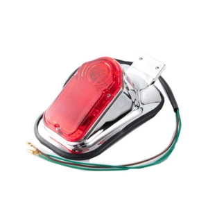 Señal trasera de freno de moto cromo 12v Red Tombstone para Harley softai - Imagen 1 de 5