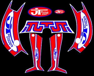 JT Racing USA Vintage Old School V2000 Chest Protector Reproduction Decal Sets - Picture 1 of 24
