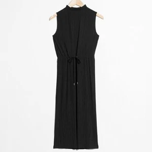 Other Stories Damen Schwarz Ärmellos Plissee Plissee Midi Schwarz Kleid Gr. 2 - Bild 1 von 15