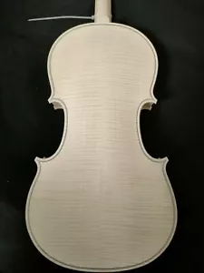 1PC Unfinished White Violin 4/4 European Maple Maple Back Spruce Top ZHE24853# - Picture 1 of 12