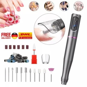 Profi Nagelfräser Kabellos mit Akku Elektrische Nagelfeile Fräser 3 Stufe USB-C - Bild 1 von 16
