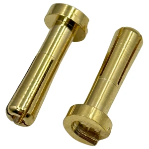 4mm Gold Bullet Connectors w/ Flat Top 2 Pack - Picture 1 of 1
