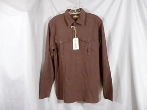 MEN'S SMALL OUTDOOR LIFE Maroon Patch Reinforced Elbows FLANNEL LS SHIRT NWT - Picture 1 of 6