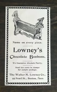 Caramelos de chocolate Lowney's vintage 1895 anuncio original 1021 - Imagen 1 de 1
