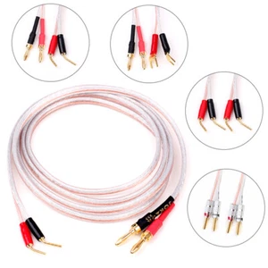 Pure OFC Copper HiFi Banana/ Pin/ Spade/Serrated Male Plug Cable for Speakers - Picture 1 of 9
