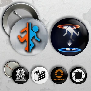 Portal / Aperture Science PIN/BUTTON SET - Portal 2, Cake, Valve Software, Game - Picture 1 of 1