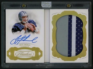 2018-19 Panini Flawless Troy Aikman Auto Jersey Patch Card Gold #5/10 Cowboys - Bild 1 von 2