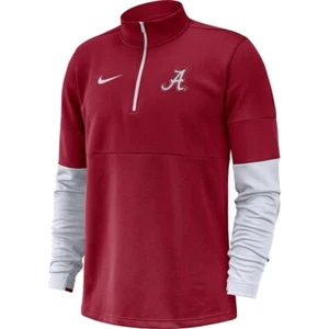 Nike Uomo Alabama 1/4 Zip Coaches Sideline Pullover Giacca Grande L Roll Tide - Foto 1 di 12
