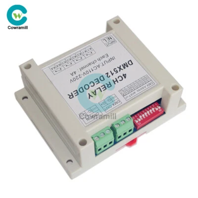 AC110-220V 4-Channel DMX512 Relay Switch DMX Relay Controller W/ Case For Lamp - Image 1 of 4