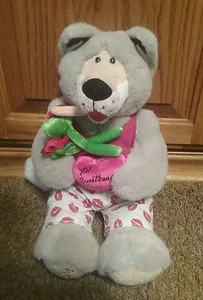 Valentines Day wolf plush, grey, yo sweet heart, animal attraction. No tags - Picture 1 of 3