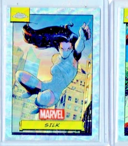 Tarjeta refractora Silk 2024 Topps cromada Marvel plata #9 - Imagen 1 de 1