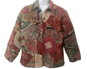 Chaqueta Tapiz Chicos 2 L 12 Forrada Patchwork Crochet Artística Boho Paisley Arte - Imagen 1 de 9