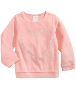 First Impressions Baby Girls Heart-Print Velour Top - Picture 1 of 2