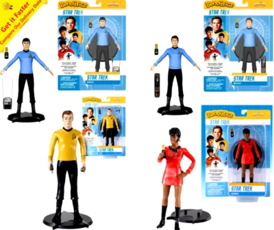 BendyFigs STAR TREK Figure Spock, McCoy, Uhura, Kirk Set Of 4 Figure NEW — 第 1/4 张图片