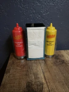 Seinfeld Monk's Diner Ketchup, Senf Salz & Pfefferstreuer & Serviettenhalter - Bild 1 von 4